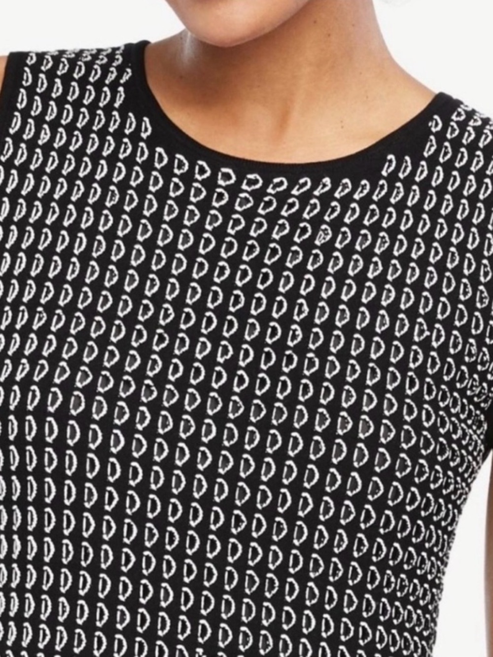 Ann Taylor Black & White Sleeveless Peplum Tank - Picture 4 of 9